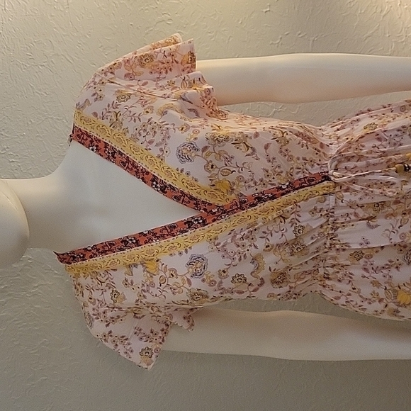 BEBOP 1990s Floral Faux Wrap Surplice Festival Maxi Dress Medium - Picture 4 of 13